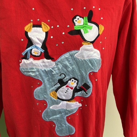 Vintage 90s Y2K Skating Penguins Sweatshirt - Picture 2 of 6